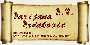 Marijana Mrdaković vizit kartica